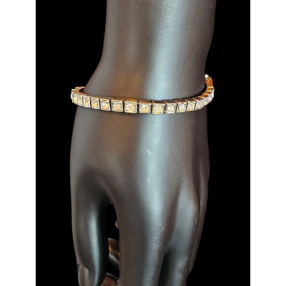 Rhinestone/Silver Tennis Bracelet - Picture 1 of 8